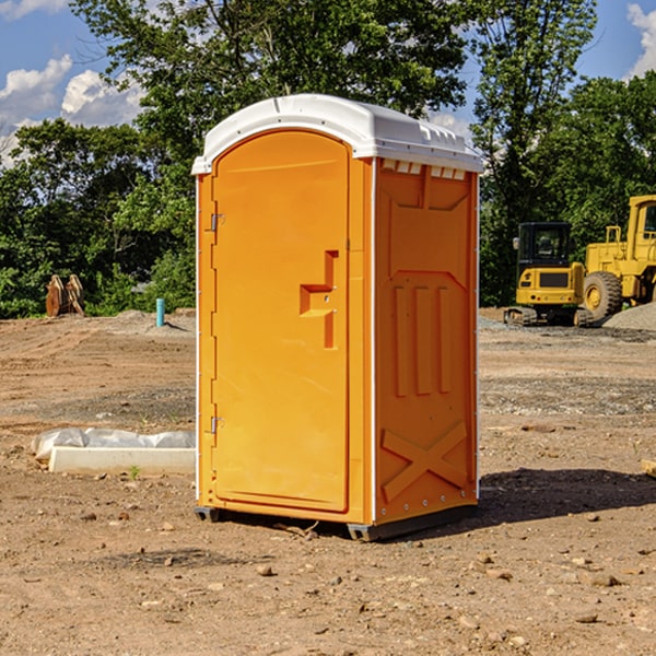 how often are the portable restrooms cleaned and serviced during a rental period in South Lebanon